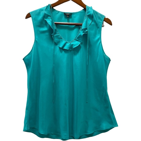 Talbots Women’s Green 100% Silk Sleeveless‎ Top Shell Size Large **Read** - Picture 1 of 6